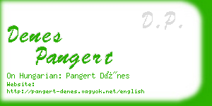 denes pangert business card